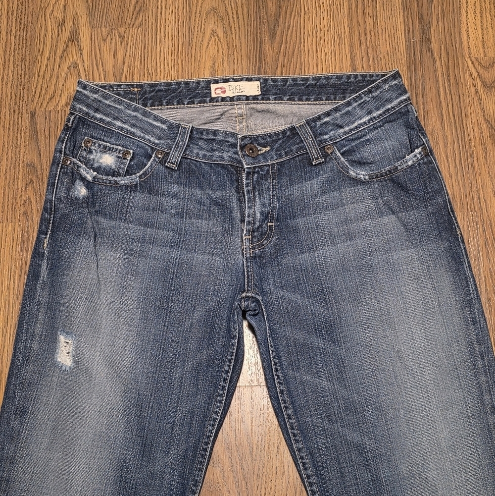BKE Womens Grace Distressed Flare Jeans Size 29x32 Blue Denim Y2K E75 - Picture 4 of 13